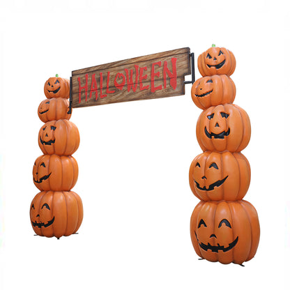 10.5' Pumpkin Stack Arch with Sign