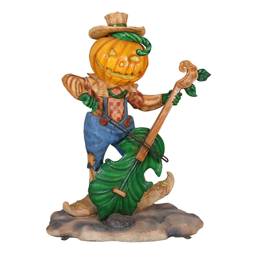 5.5' Pumpkin Scarecrow Playing the Cello