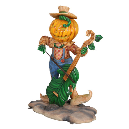 5.5' Pumpkin Scarecrow Playing the Cello