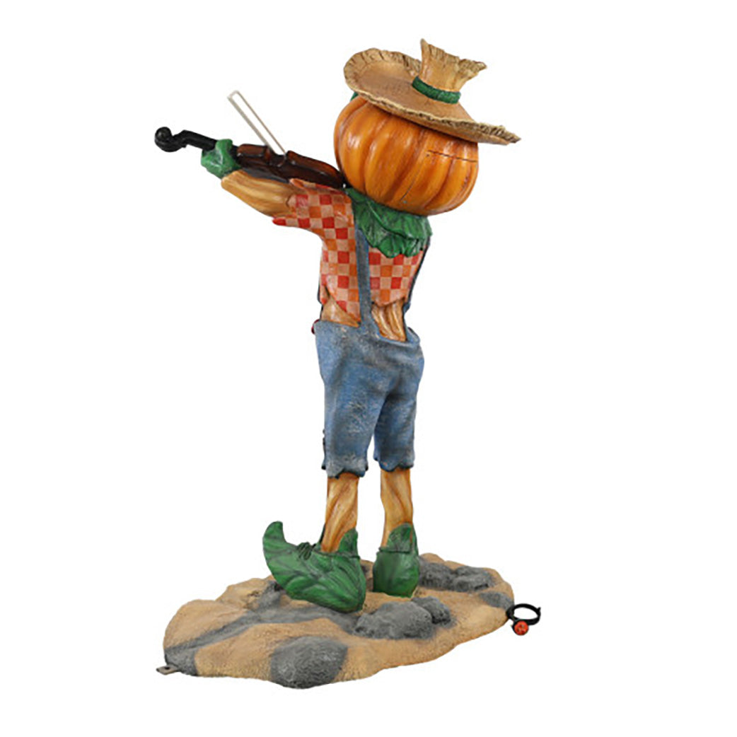 Pumpkin Scarecrow Playing the Fiddle