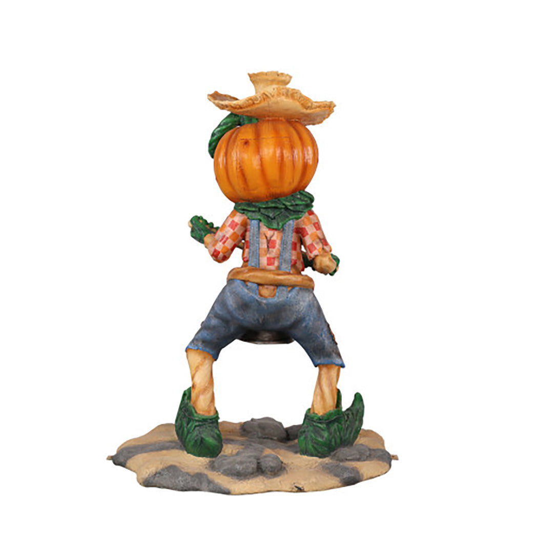 Pumpkin Scarecrow Playing the Tincans