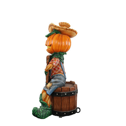 Pumpkin Scarecrow Playing the Washboard