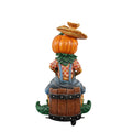 Pumpkin Scarecrow Playing the Washboard