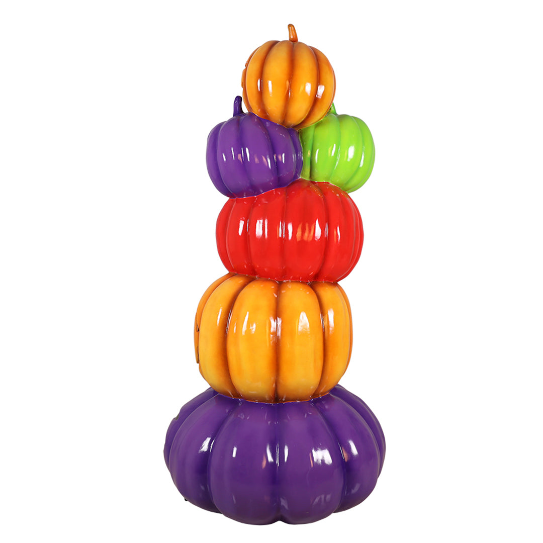 7' Stack of 6 Multicolored Jack-O-Lanterns