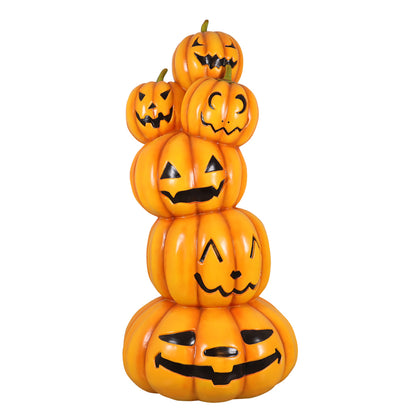 7' Stack of 6 Jack-O-Lanterns