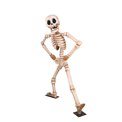 7' Skeleton Dancing to the Hokey Pokey with Metal Base