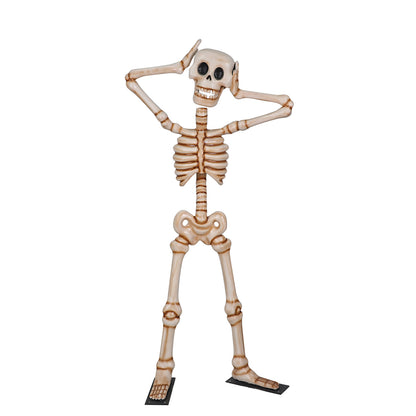 7' Skeleton with his Head in his Hands with Metal Base
