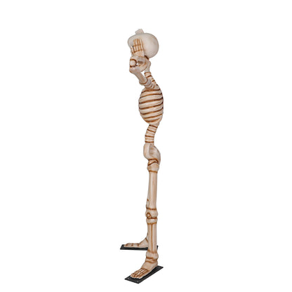 7' Skeleton with his Head in his Hands with Metal Base