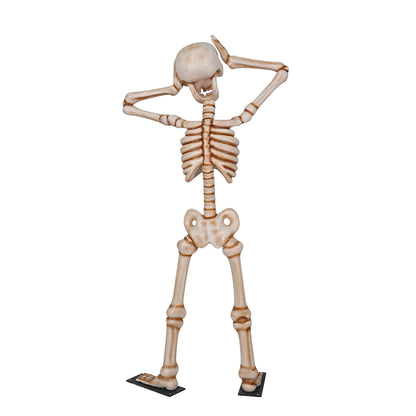 7' Skeleton with his Head in his Hands with Metal Base