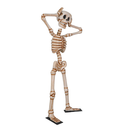 7' Skeleton with his Head in his Hands with Metal Base