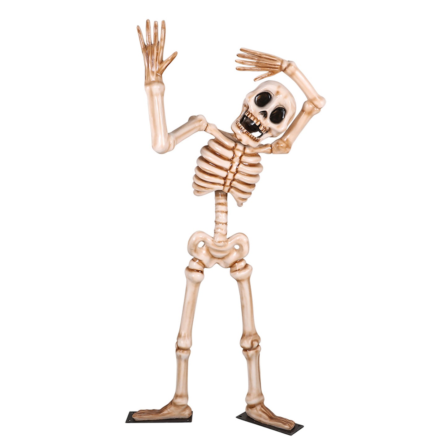 7' Skeleton Tilting his Head with Metal Base