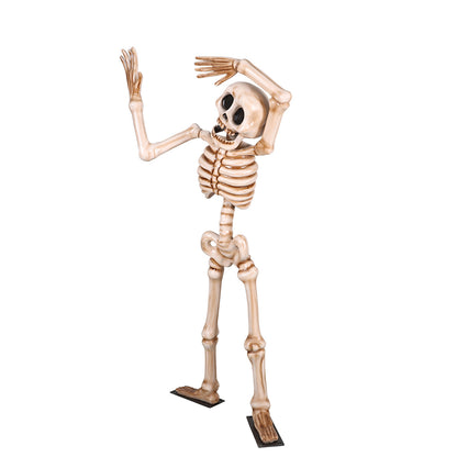 7' Skeleton Tilting his Head with Metal Base