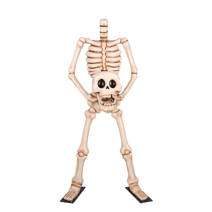 7' Skeleton Holding his Head with Metal Base