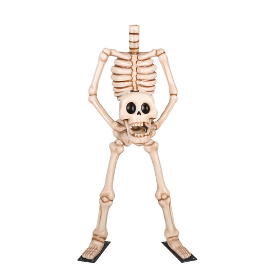 7' Skeleton Holding his Head with Metal Base