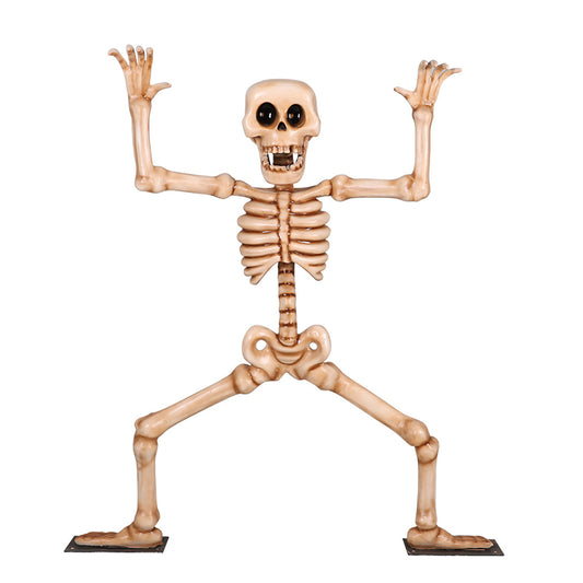 7' Skeleton Doing Squats with Metal Base