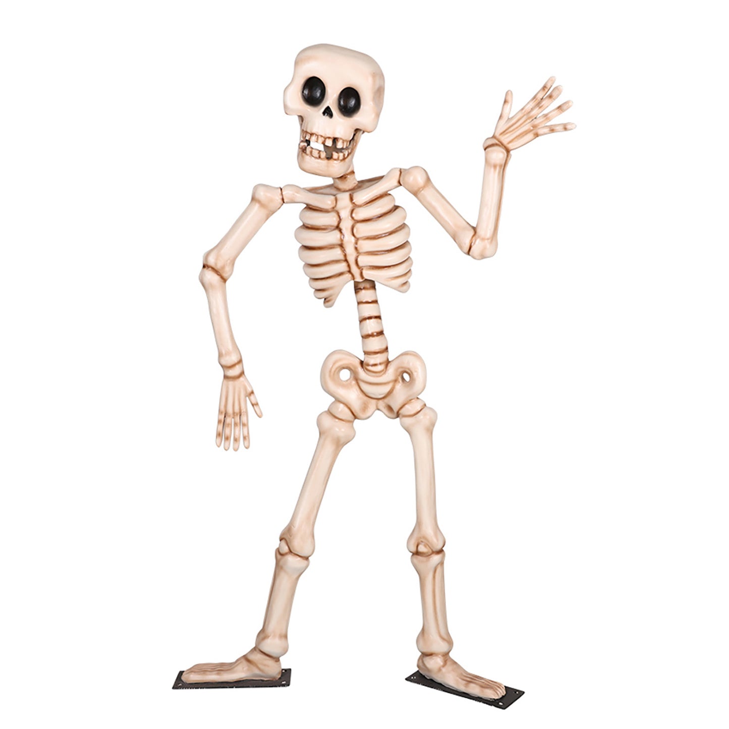 7' Skeleton Waving with Metal Base