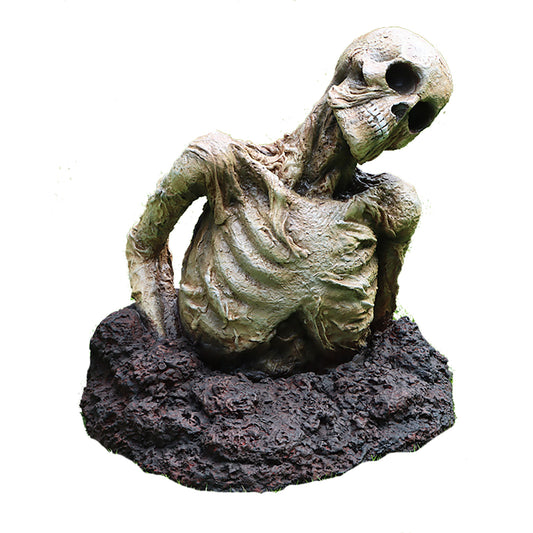 Skeleton Zombie Coming out of the Ground with Tilted Head