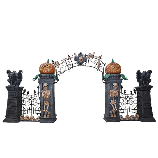 Skeleton, Pumpkin, and Gargoyle Arch