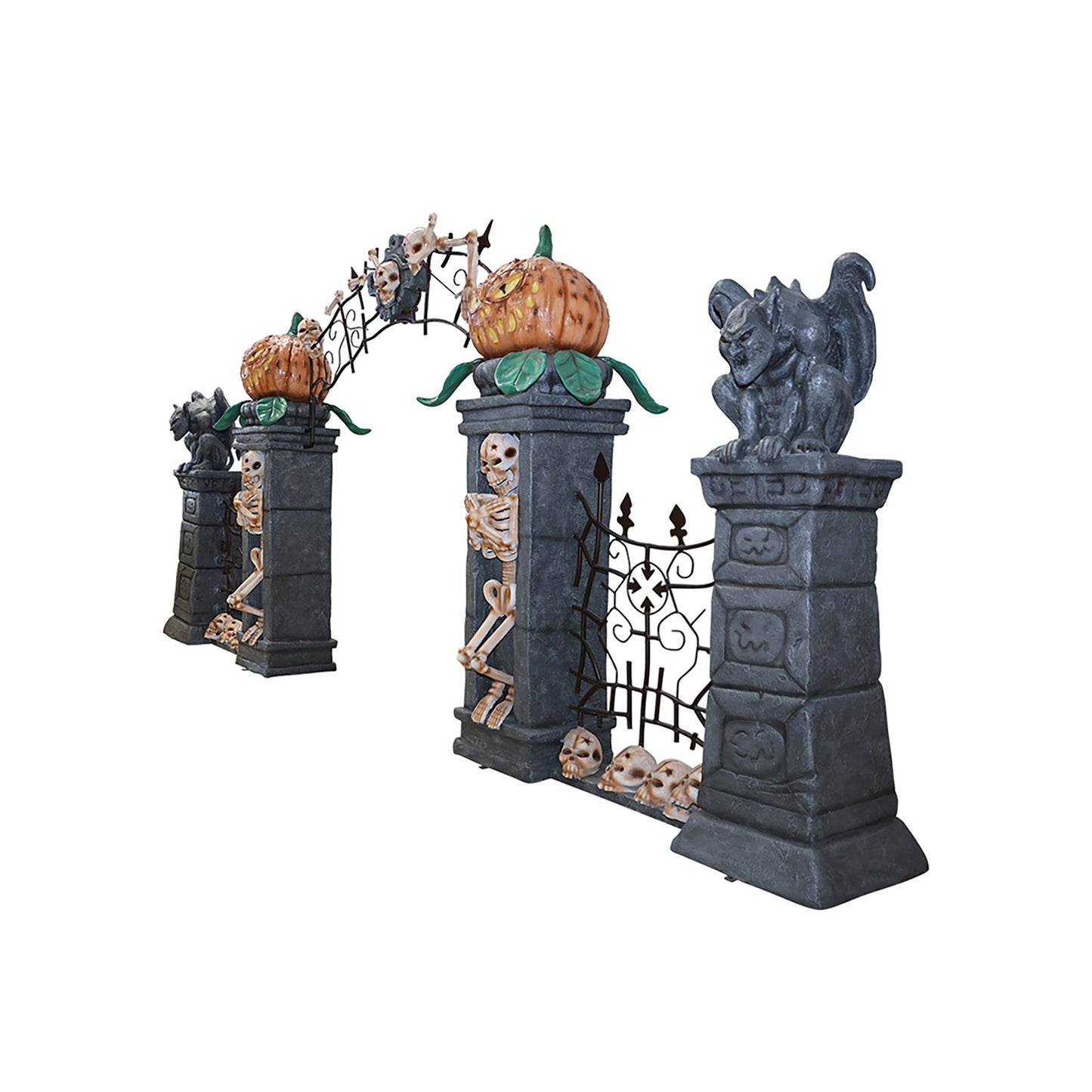 Skeleton, Pumpkin, and Gargoyle Arch