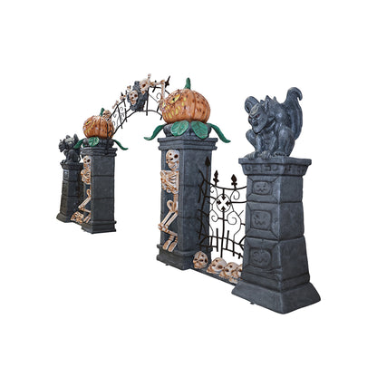 Skeleton, Pumpkin, and Gargoyle Arch