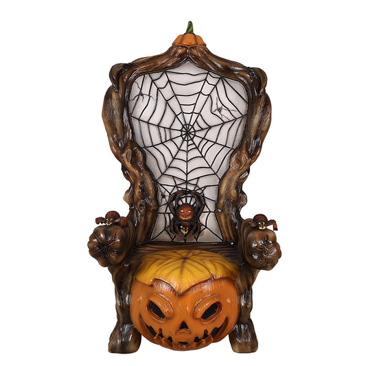 Scary Pumpkin and Spider Web Throne