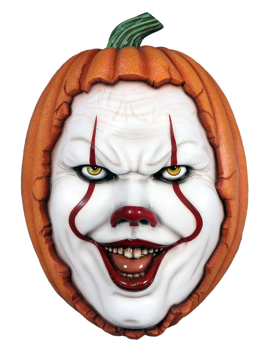 3' Scary Pumpkin Clown Mask Wall Mount