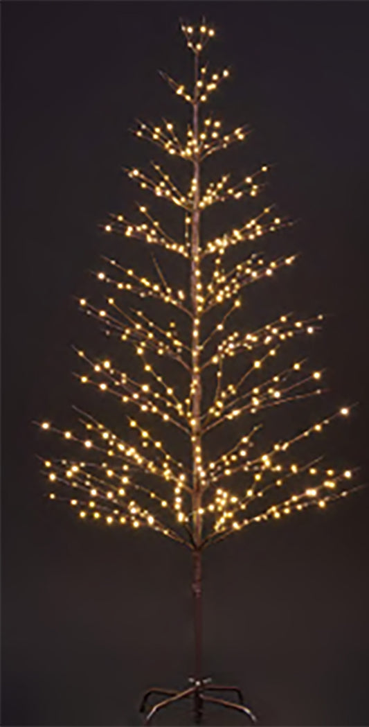 6' Warm White LED Brown Branch Tree