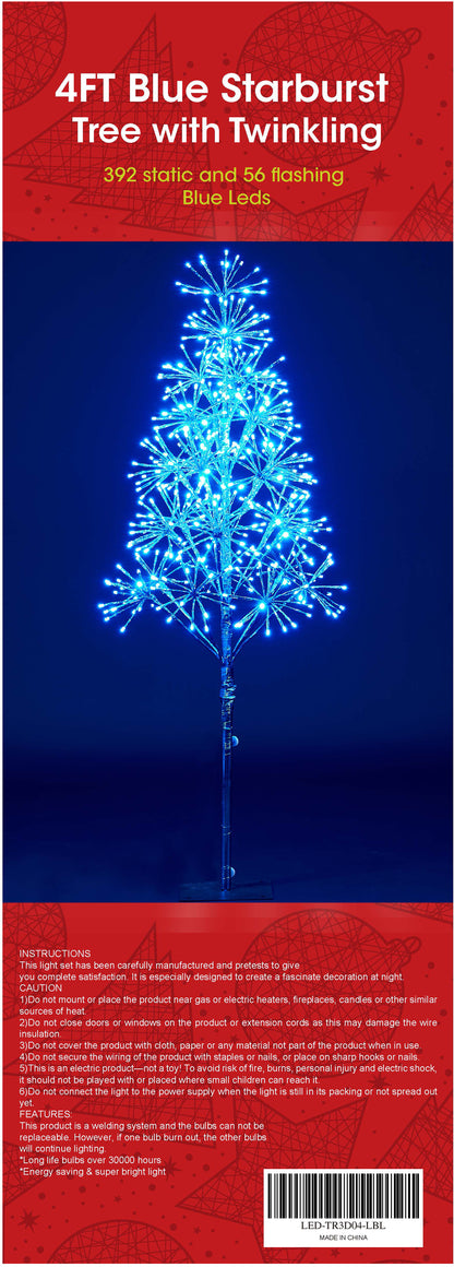 5' Blue Starburst LED Tree