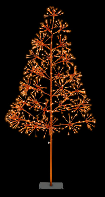 5' Orange Starburst LED Tree