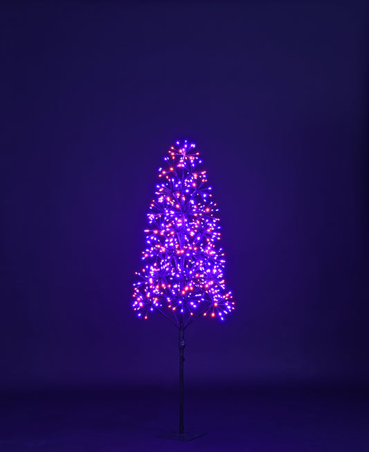 5' Purple and Orange LED Tree