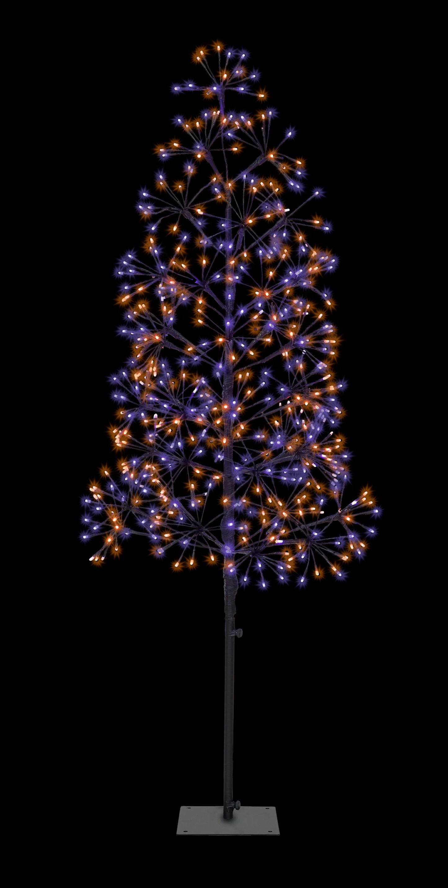 5' Purple and Orange LED Tree