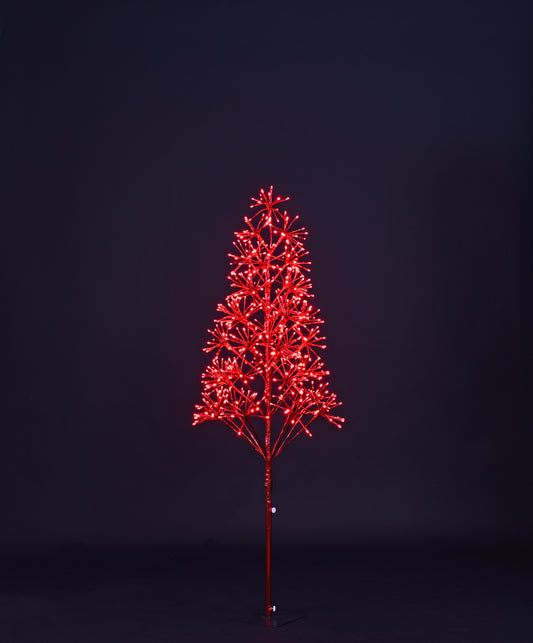 5' Red Starburst LED Tree