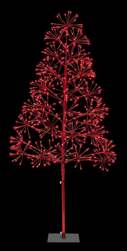 5' Red Starburst LED Tree