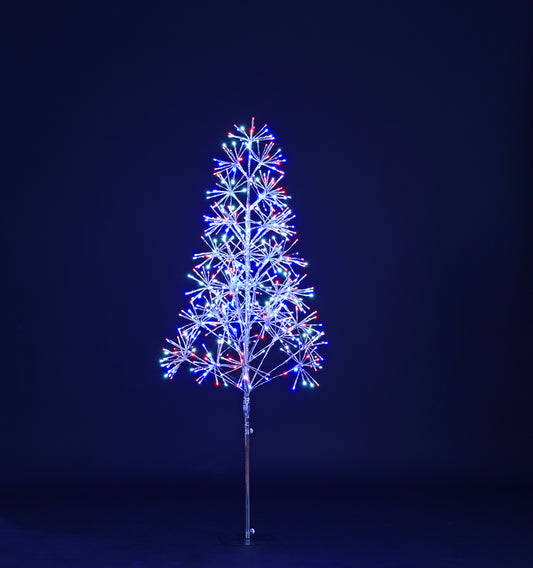 5' Red, White and Blue Silver Tree