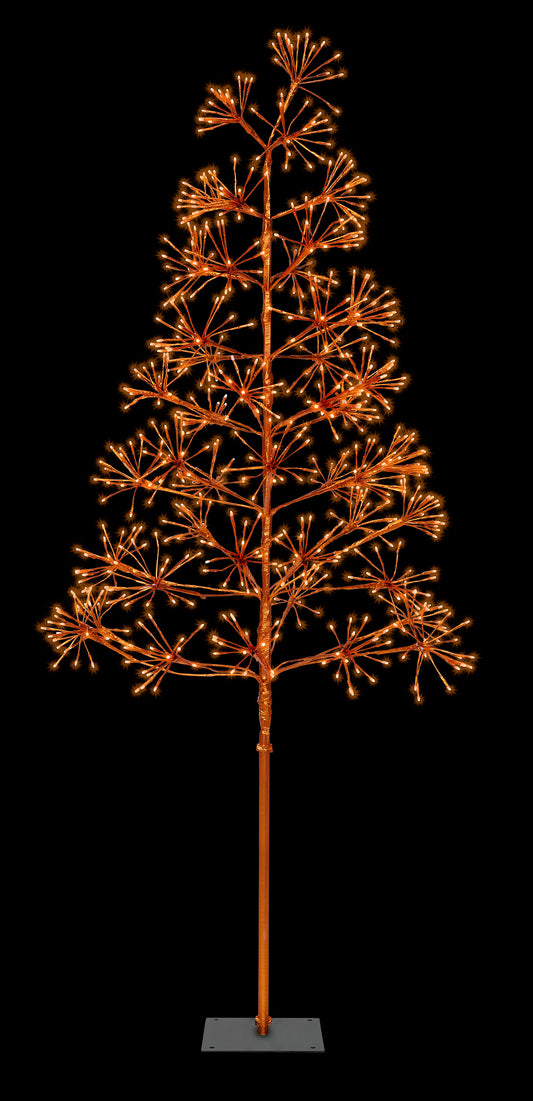 6' Orange Starburst LED Tree