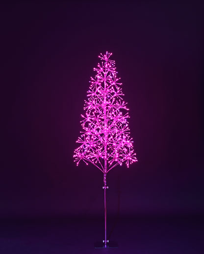 6' Pink Starburst LED Tree