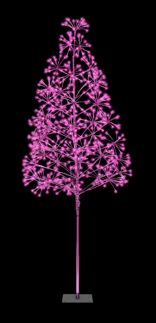 6' Pink Starburst LED Tree