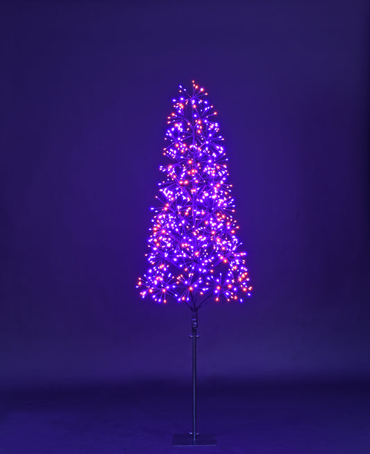 6' Purple and Orange LED Tree with Black Frame