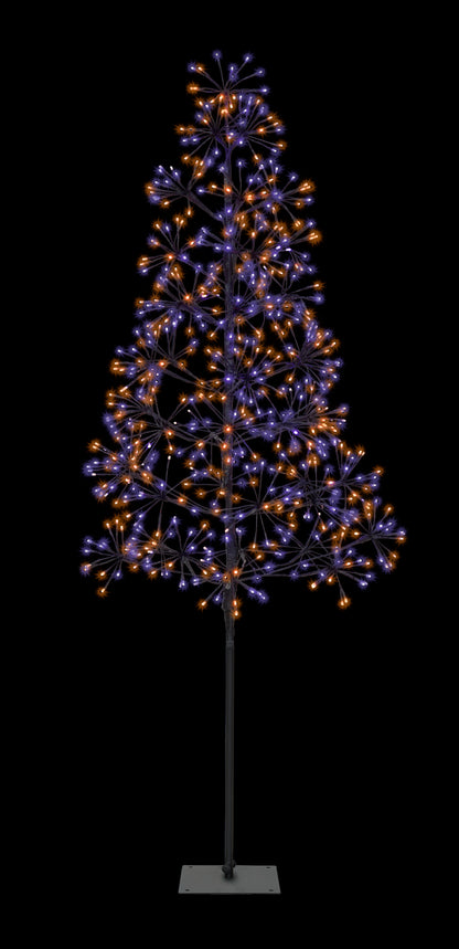 6' Purple and Orange LED Tree with Black Frame