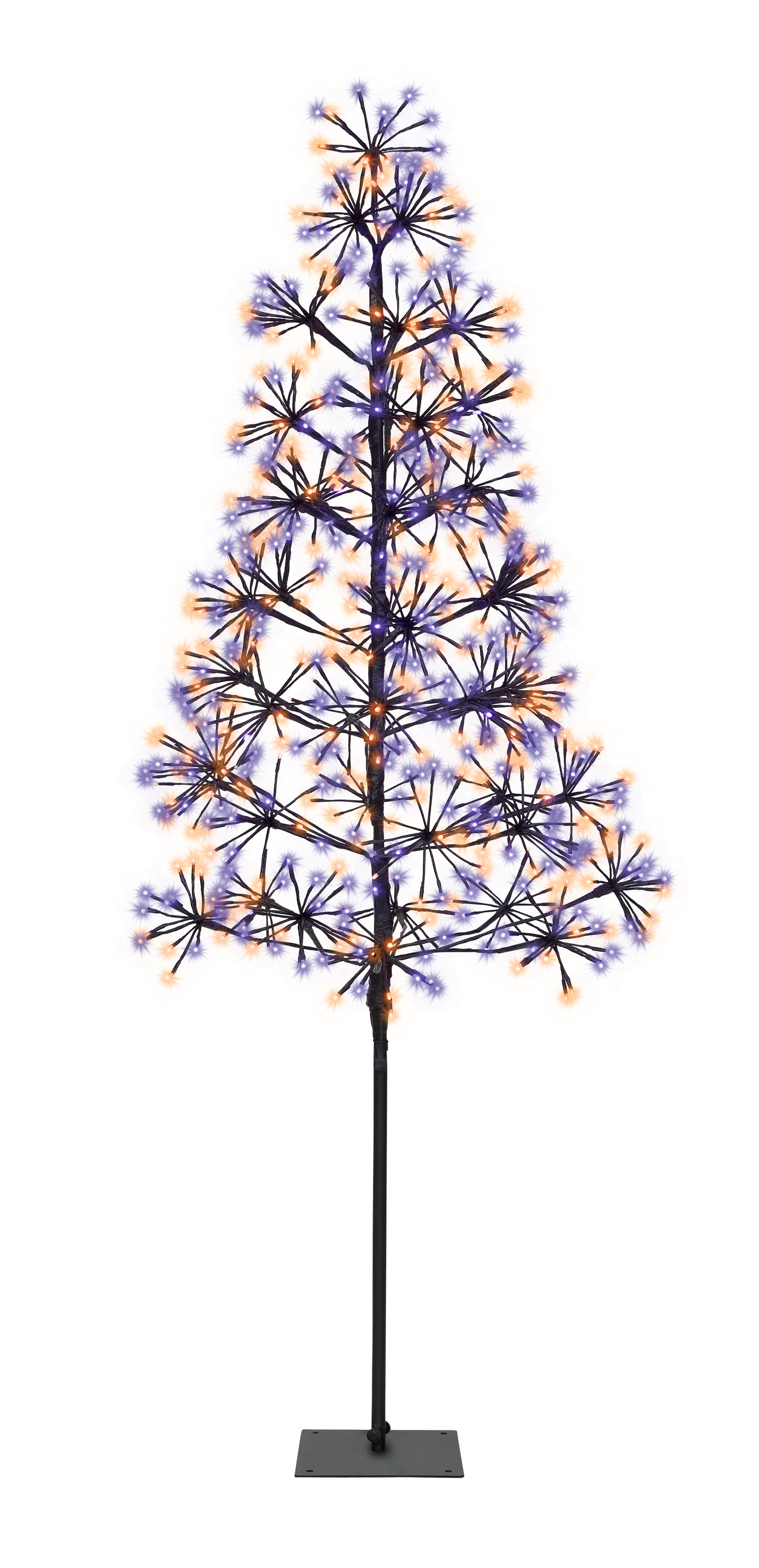 6' Purple and Orange LED Tree with Black Frame