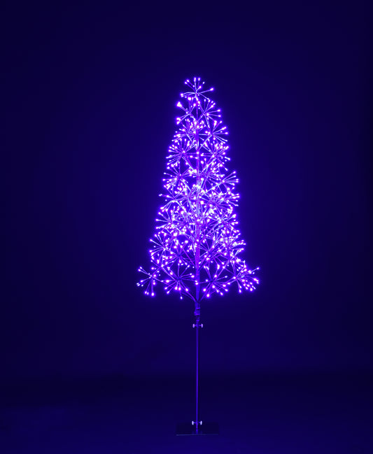 6' Purple Starburst LED Tree