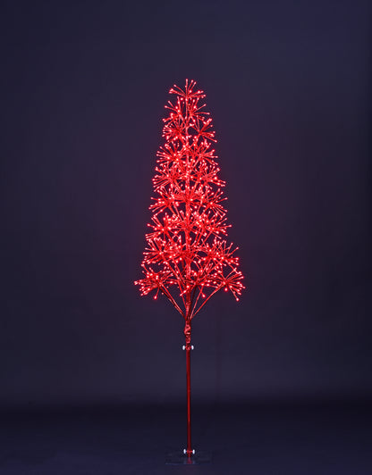 6' Red Starburst LED Tree