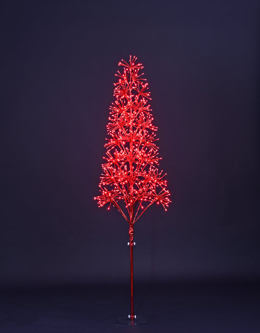 6' Red Starburst LED Tree