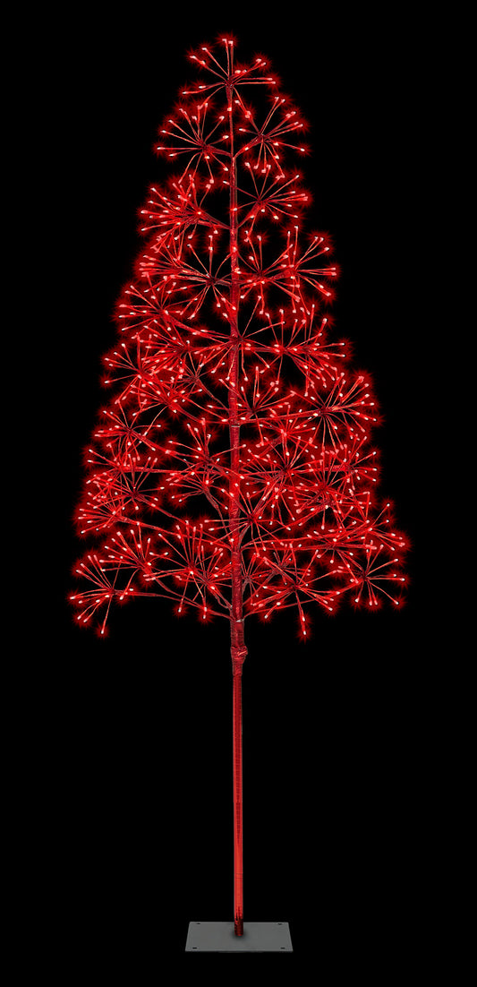 6' Red Starburst LED Tree