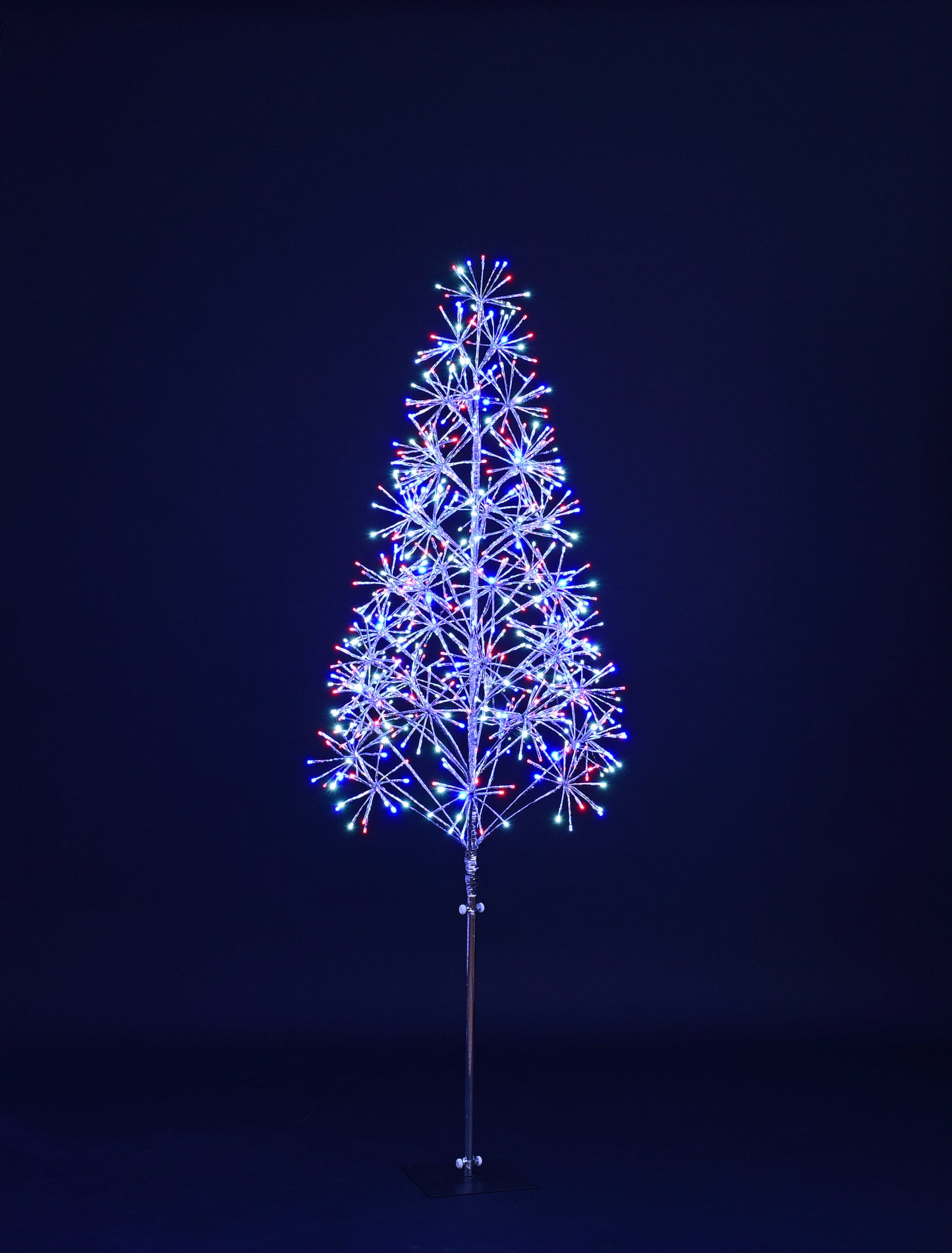 6' Red, White and Blue LED Tree with Silver Frame