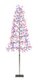 6' Red, White and Blue LED Tree with Silver Frame