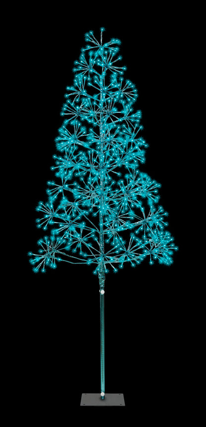 6' Teal Starburst LED Tree