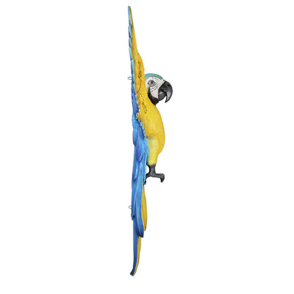 7.5' Blue and Yellow Hanging Macaw Parrot Statue
