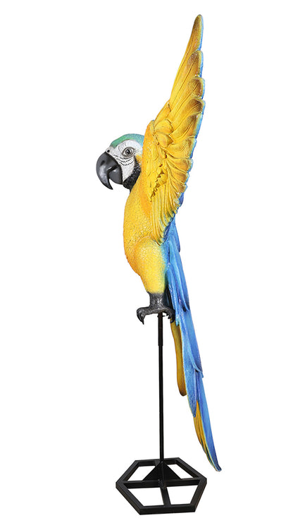 7'.5" Blue and Yellow Macaw Parrot with Stand