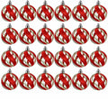 24 Pack Clear Ball Ornament with Red and Green swirl design